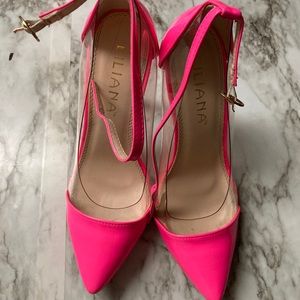 Hot pink high heels
